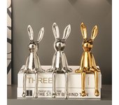 1 pieza de conejo creativo de celebridades de Internet para decorar el hogar, la sala de estar, el porche, el mueble de TV, el armario de vinos, la oficina o la habitación de muestra. blanco
