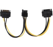 Cable adaptador de alimentación PCIE DUAL SATA de 15 pines macho a 8 pines hembra de 20 cm