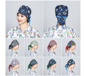 Gorro con estampado de moda, banda para el sudor, gorro de algodón para fregar, gorro elástico, gorro quirúrgico, equipo médico