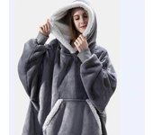 Sudadera con capucha de invierno para mujer y hombre, jersey de forro polar con estampado de televisión gigante, manta de gran tamaño con mangas largas de franela one size color rosa