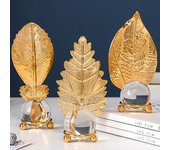 Modelo realista de juguete, bola de cristal de imitación, diseño de hoja, decoración del hogar coleccionable B
