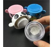 Molinillo de pastillas de dibujos animados, trituradora de tabletas, dispensador de medicamentos portátil, contenedor de pastillas, estuche de almacenamiento para pulverizar color rosa