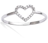 Bague Argent 'Love' blanc argenté (rhodié) - 7x8 mm 50 blanco