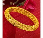 Pulsera de color dorado para mujer, estilo retro, con flores huecas talladas, para celebración de bodas one size oro