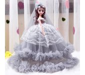 Conjunto de muñecas grandes de 45 cm, caja de regalo, vestido de novia, regalo para niña, muñeca de juguete de princesa para niños, regalo 45cm (bagged) púrpura