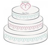 Unique Party Hoja de registro de boda de pastel de papel One Size color rosa/blanco