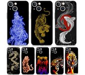 Funda de teléfono transparente de lujo para iPhone 15, 14, 13, 12, 11 Pro Max, XS, X, XR, 7, 8 Plus, suave, transparente, a prueba de golpes, tigre, neón, leopardo iPhone 7 8 SE