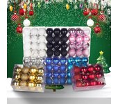 Bolas de Navidad de 4cm con cuerda, decoración de árbol de Navidad, bolas de Navidad clásicas reflectantes de champán para fiesta de Navidad