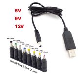 Cable de alimentación USB a CC, Cable de carga Universal USB a CC, adaptador de conector de alimentación para enrutador, miniventilador y altavoz 9v set