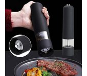 Molinillo de pimienta eléctrico, molinillo de sal, molinillo de especias de cocina de grosor ajustable, herramienta de cocina sencilla blanco