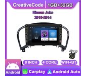 8 pulgadas para Nissan Juke 2010-2014 con botón perilla Android Car Radio reproductor Multimedia navegador estéreo GPS 2 Din 1 + 32GB 1+32GB