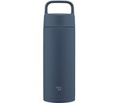 Botella de agua Zojirushi Mahobin de acero inoxidable (500 ml), apta para lavavajillas, sin costuras, solo 2 puntos de cuidado, color azul marino (SM-RS50-AD) azul oscuro