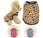 Ropa de verano transpirable para perros pequeños, medianos y gatos, suave y acogedora, con estampado de leopardo, chaleco para cachorros, gatitos, bulldog francés, chihuahua XS