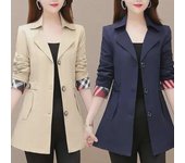 Chaqueta cortavientos de otoño para mujer de 30 a 50 años M azul marino