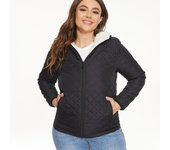 Mujer Otoño Invierno Con Capucha Polar Chaqueta Sólida Abrigo S negro
