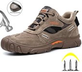 Botas de seguridad con punta de acero para hombre, zapatos de trabajo antideslizantes y antigolpes, zapatos de protección indestructibles para hombre, botas de seguridad a prueba de perforaciones 38