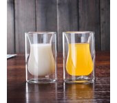 Copas de vino, taza de whisky, café, jugo, agua, taza para beber, taza de té de vidrio de doble fondo, 120ML