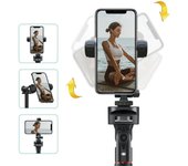 Clip giratorio para teléfono con disparo horizontal y vertical, accesorio multifuncional para teléfono, luz de monitor, clip para trípode One Size negro