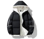 Chaqueta de algodón con capucha para hombre en invierno, gruesa y cálida, holgada, de franela, para hombre. S