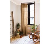 Rideau ajustable + 8 anneaux pince  Gaîa  140 x 300 cm  Gaze de Coton  - Gaïa Camel