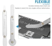 Kit de herramientas de reparación de pantalla electrónica, herramienta de palanca de apertura delgada y Flexible, Spudger plano para teléfono inteligente plata