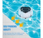 Limpiador robótico inalámbrico para piscinas IPX8, impermeable, de doble motor, fuerte succión, estacionamiento automático, 120 minutos AU negro
