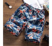 Pantalones cortos de playa para hombre, cintura elástica, cordón ajustable, estampado geométrico colorido, secado rápido M azul