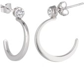 Les Trésors De Lily [Q4597] - Créoles Argent 'Chorégraphie' blanc argenté (rhodié) - 15 mm 2 mm