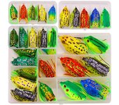 1 paquete de cebo de pesca suave de rana, señuelos biónicos de rana trueno con suministros de pesca de doble gancho 3#  Small