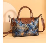 Bolso bandolera estampado de moda para mujer, nuevo bolso retro de estilo chino, bolso para mujer azul