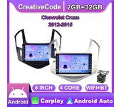 Radio de coche 2Din para Chevrolet Cruze 2012-2015 con botón, reproductor Multimedia, unidad principal de navegación GPS Android, Carplay 2 + 32GB 2+32GB negro