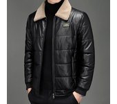 Ropa de invierno, abrigo de algodón para hombre, abrigo de algodón de cuero grueso con solapa para niño, abrigo ajustado de estilo coreano cálido e impermeable para hombre M