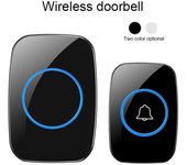 Timbre remoto inalámbrico A10, resistente al agua, alarma con botón de timbre enchufable de 300m EU Plug^ negro
