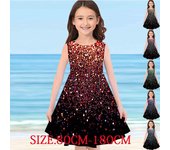 Niñas Impresión 3D Degradado Pequeño Floral Rayas Color Barras Vestidos Niños Niña Fiesta Sin Mangas Princesa Vestido Tanque 80 rojo