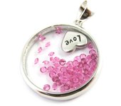 Les Trésors De Lily [M6224] - Pendentif Argent 'Love' rose plata
