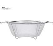 Puntos Colador de arroz de lavado de malla fina de acero inoxidable colador de tamiz de frutas y verduras 20cm plata