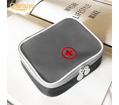 Mini estuche para botiquín de primeros auxilios al aire libre, organizador de medicina portátil de viaje, botiquín de emergencia Happy Living gris