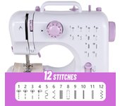 Máquina de coser portátil, Mini máquina de coser eléctrica para el hogar, Overlock de reparación, 12 puntadas con Pedal prensatelas para principiantes