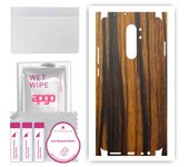 apgo Protective Skin Sticker for the back+sides compatible with Xiaomi Redmi 9, Full Wrap Film, Foil, Vinyl - Pattern Tigerwood