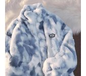 Chaquetas acolchadas de piel de conejo y forro polar cálido para hombre, estilo Hip Hop con cremallera, ropa de calle Tie Dye, abrigos informales de moda Harajuku, prendas de vestir L gris