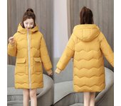 Nuevo abrigo grueso de invierno acolchado para mujer de longitud media informal suelto con capucha chaqueta acolchada cálida para mujer S blanco