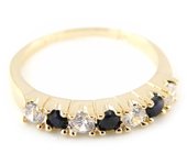 Anillo Chapado en Oro 'For Life' Zafiro Blanco 50 oro