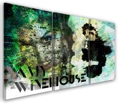 Cuadro en lienzo de tres piezas Amy Winehouse Singer 60x40 verde