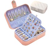 Joyero de viaje para mujer, joyero pequeño para niña, organizador de joyas de viaje, Mini joyero portátil de viaje para anillo color rosa