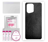 apgo Protective Skin Sticker for the back compatible with Oppo Find X5 Pro, Wrap Film, Foil, Vinyl - Pattern Black Leather