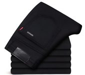 Vaqueros negros para hombre, versión coreana, pantalones de corte recto a la moda, vaqueros de negocios clásicos cómodos y elásticos para hombre 27 negro