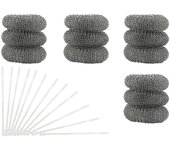 12 trampas de pelusa con 12 bridas para sujetar a la manguera del fregadero de la lavadora, atrapapelusas de acero inoxidable para evitar obstrucciones 12Pcs Lint Traps with 12 Ties