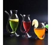 Vino whisky vaso resistente al calor chupar jugo leche tubo para beber taza con pajita B