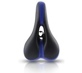 Asiento de bicicleta de montaña y carretera, suave, transpirable, hueco, accesorios de ciclismo azul/negro