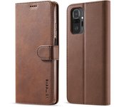 Funda de teléfono de cuero con tapa y ranura para tarjetas para billetera de negocios para Xiaomi Redmi Note 10 Pro Max Marco suave multifunción contraportada a prueba de golpes para Redmi Note 10s Redmi Note 10 Pro negro